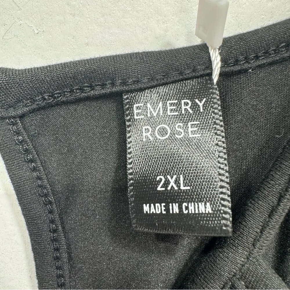 Black Crochet Lace Cutout Yoke Halter Swing Knit Dress by Emery Rose Size 1X - Image 11