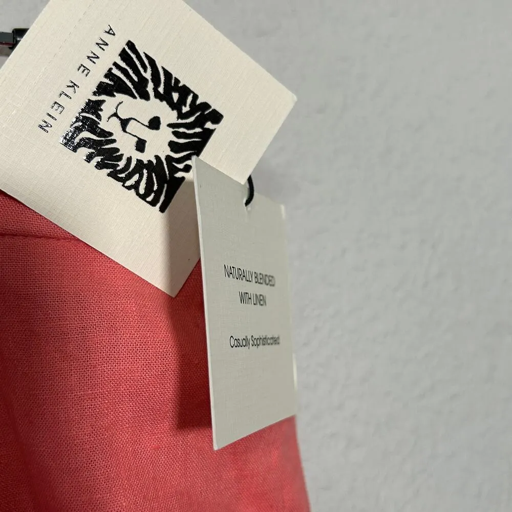 NWT Anne Klein Coral Linen Blend Tailored Trouser Shorts Sz 8 Minimalist Capsule - Image 5