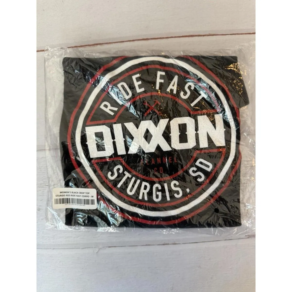 Dixxon Crop Top Ride Fast Sturgis SD Black & Red Women’s M Size M - Image 2