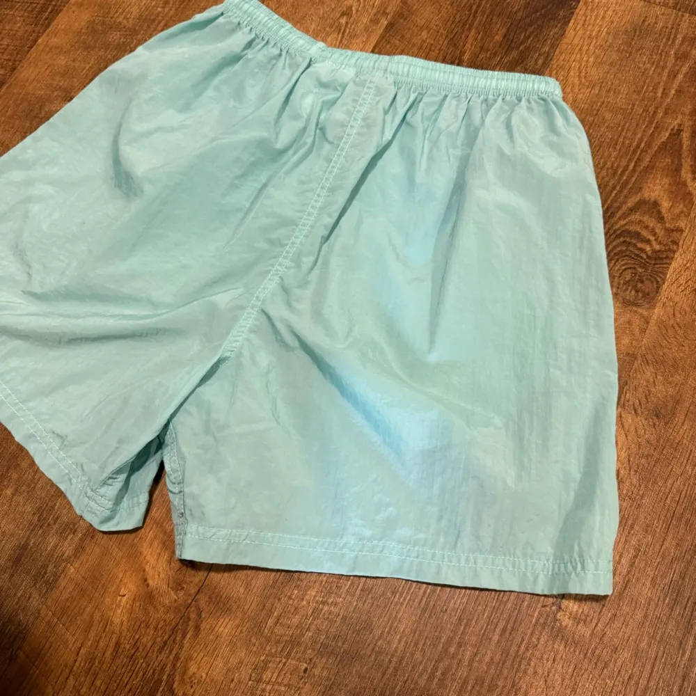 Y2K Nike Aqua Blue Athletic Nylon Shorts Sz Small - Image 8