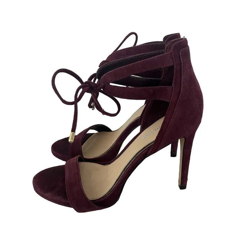 Gianni Bini burgandy Stiletto heels with ankle ties, size 7.5 M elegant, dressy - Image 2