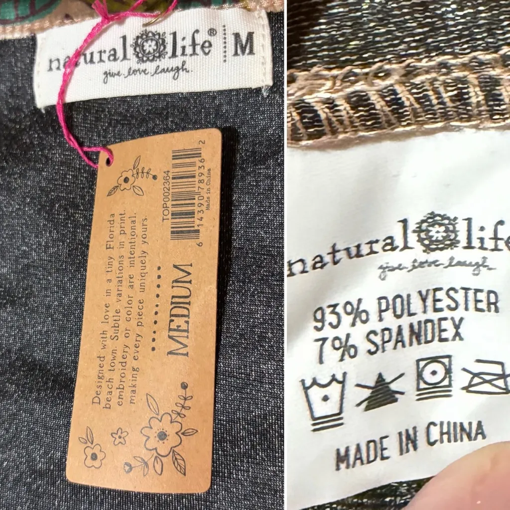 Natural Life Danielle Square Neck Floral Velvet Top Lush Zinnia Multicolor M NWT - Image 10