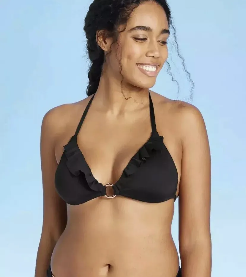 Women's  Ring-Front Ruffle Bikini Top, Large - New! - Image 4
