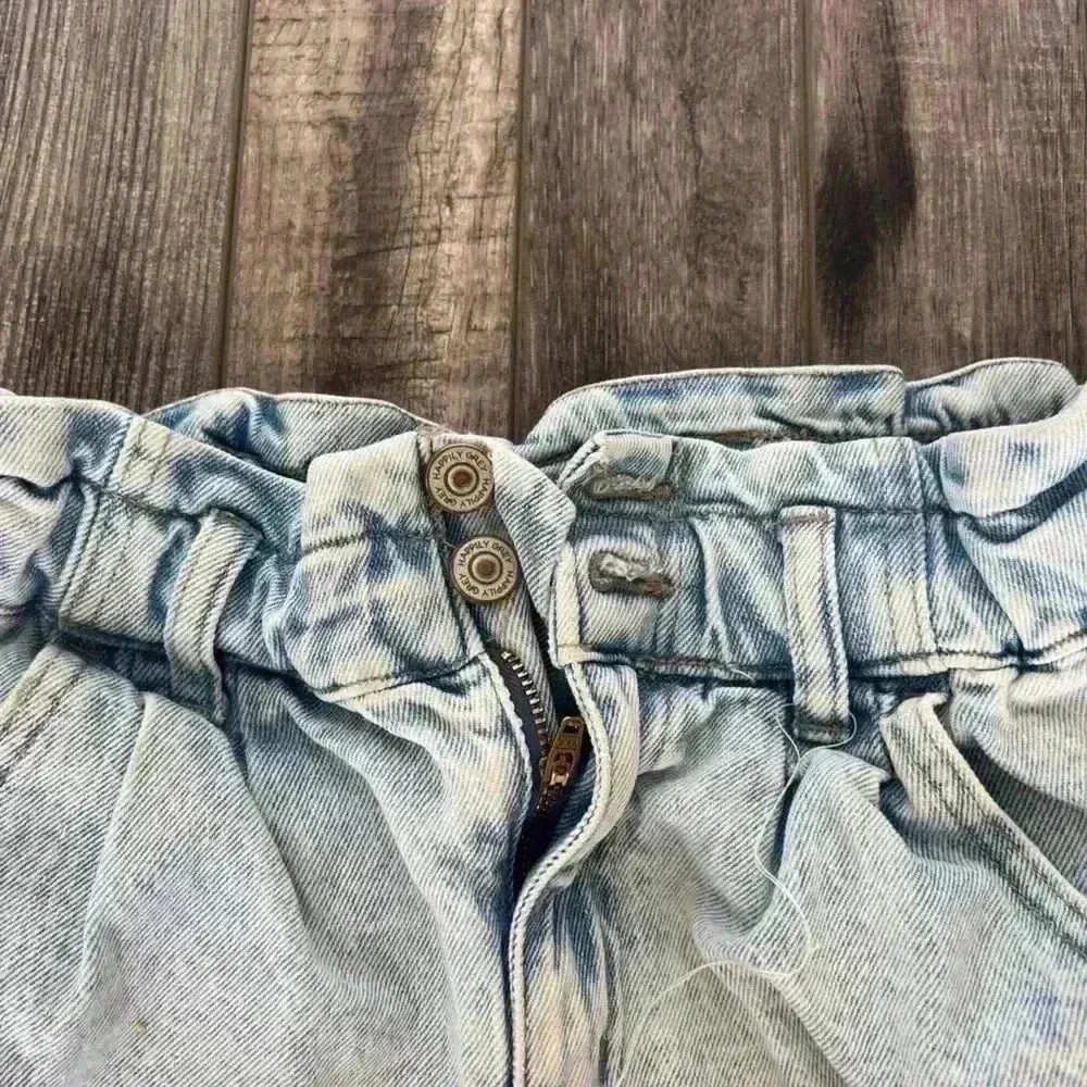Happily Grey paper bag elastic waistband jean shorts size 25 summer vacation Blue - Image 4