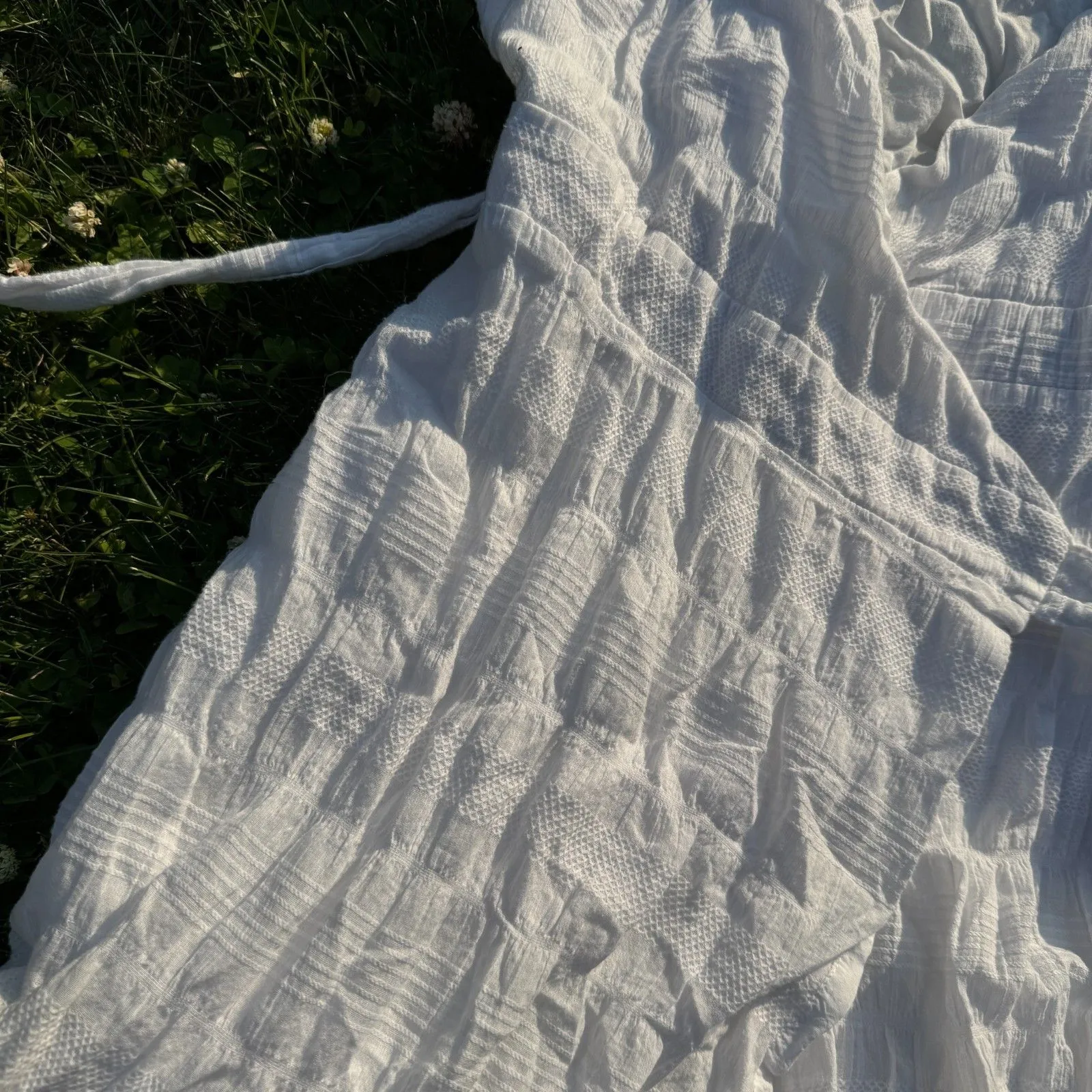 DRAPER JAMES RSVP Puff Sleeve Wrap Dress Ruffled Striped Size: Small - Image 3