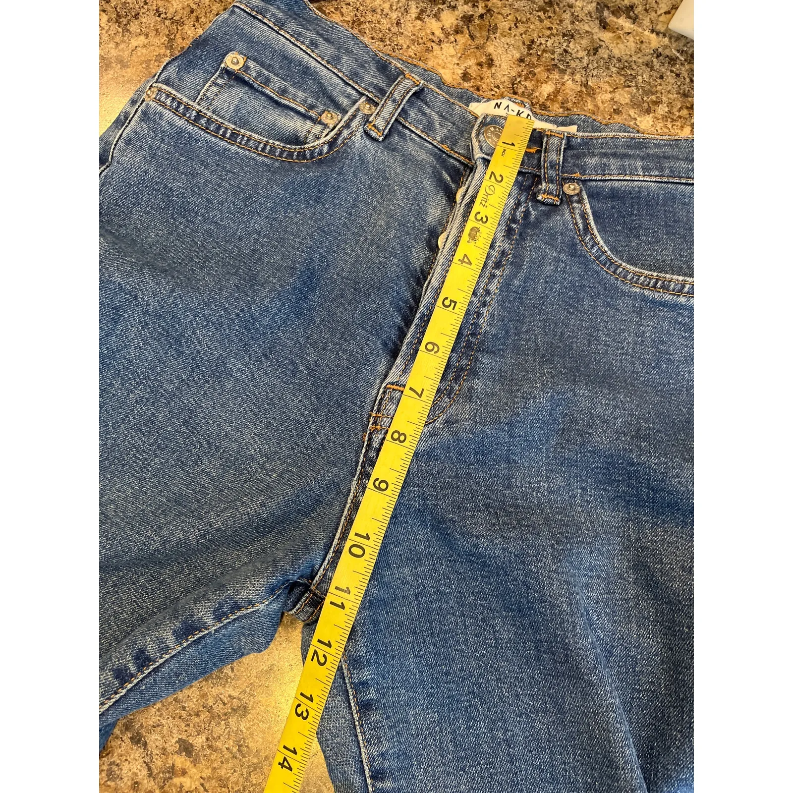 NAKD Size 6 Button Fly Straight High Rise Jeans‎ Blue Denim Their Size 34 - Image 9