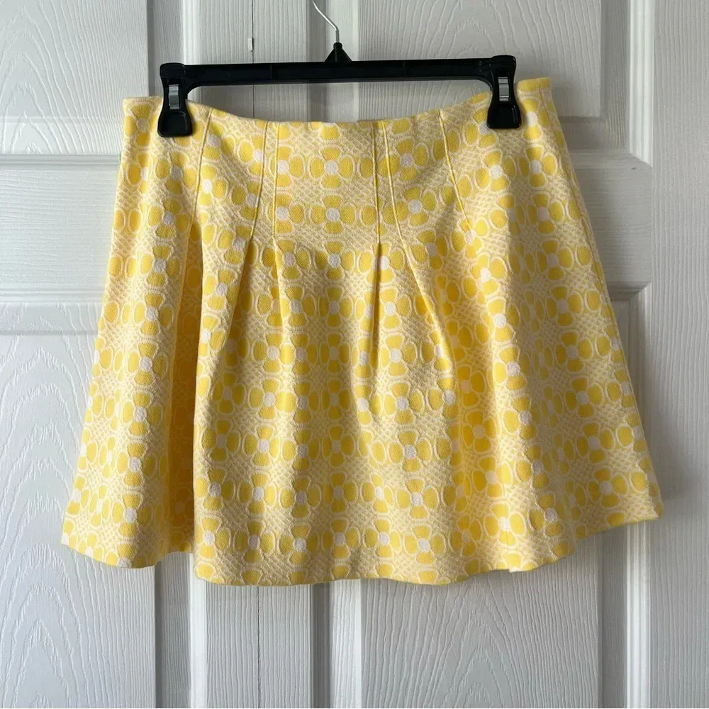 Lilly Pulitzer Leila Sunglow Yellow Daisy Chain Knit Jacquard Skirt Size 4 - Image 5