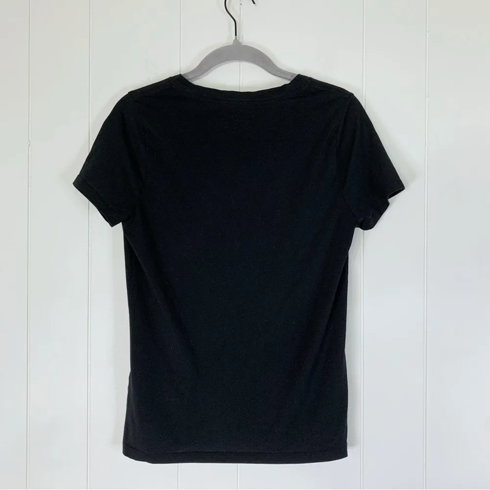 Black Supima Cotton V-Neck Tee S - Image 2