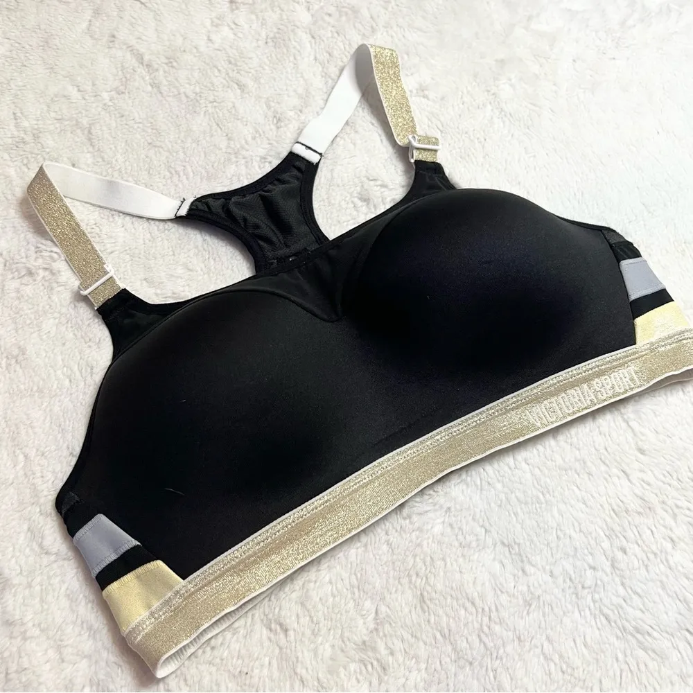 Victoria's Secret Black & Gold Incredible Lightweight Max Sport Bra Size 34C - Image 4