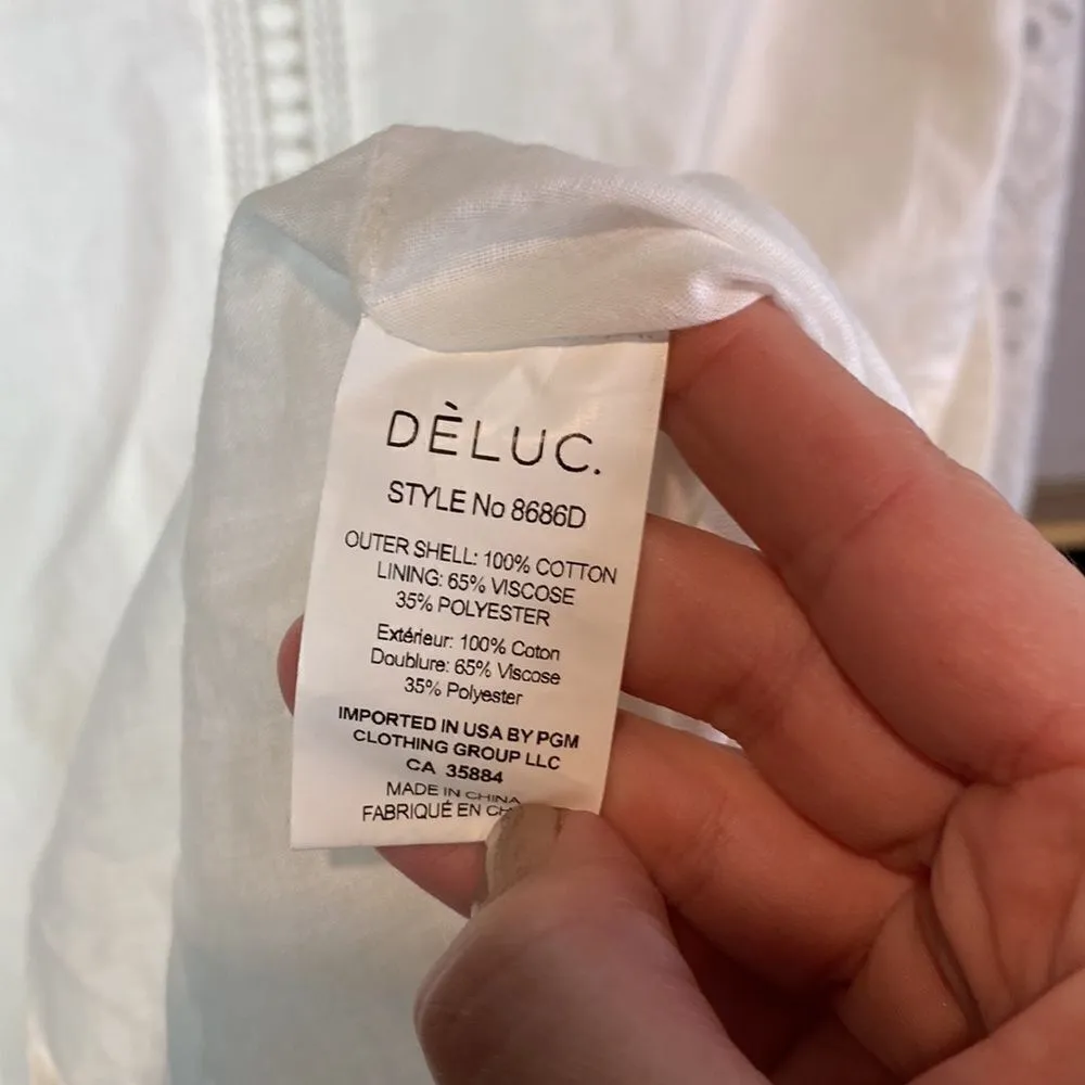 Deluc white Eyelit mini dress White Size M - Image 6
