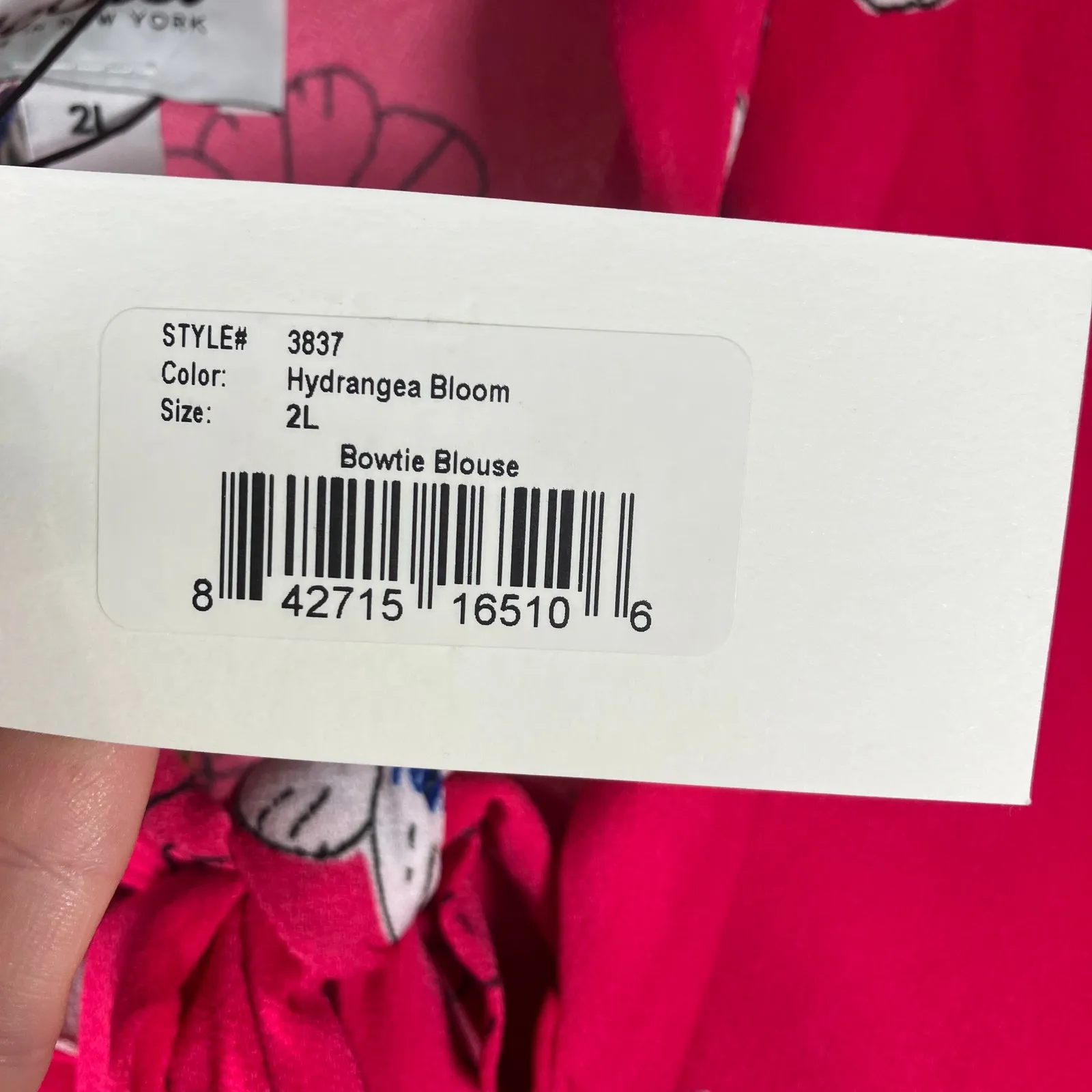 Leota Bowtie Blouse 2L‎ Hydrangea Bloom Pink Floral Sleeveless Top Made in USA - Image 8