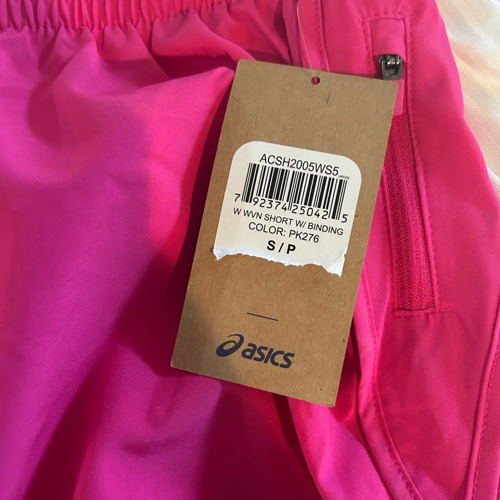 NWT ASICS Pink Running Shorts Lined Size Small - Image 3
