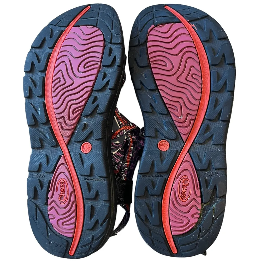 Chaco Z/2 1215 EcoTread Strappy Outdoors Sporty Purple Black Orange Sandals Sz 7 - Image 6