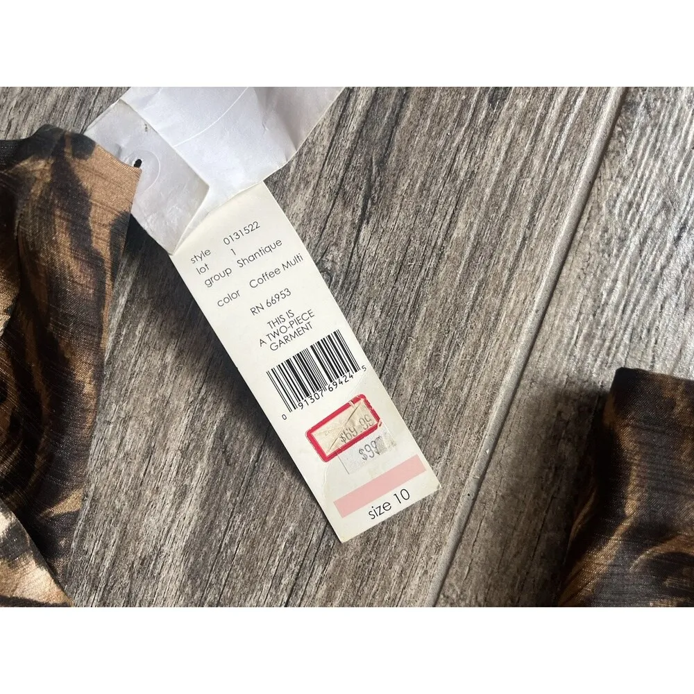 Vintage 80s Leslie Fay FLORAL Skirt Suit 2 Piece Set Sz 10 Secretary NWT #123 - Image 12