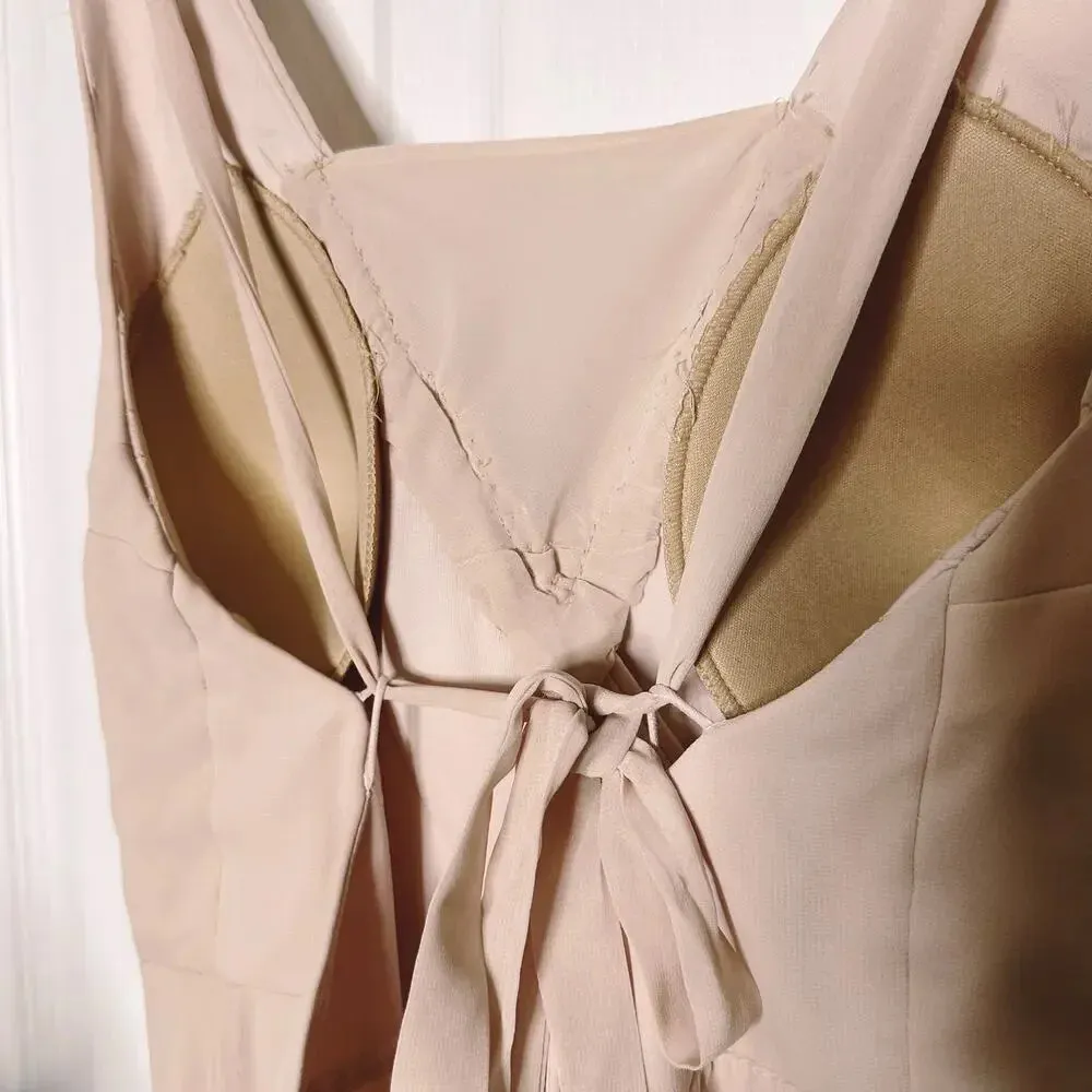 BIRDY GREY Sz S Light Pink Maxi Dress Tie Back Bridesmaid‎ Dress - Image 3