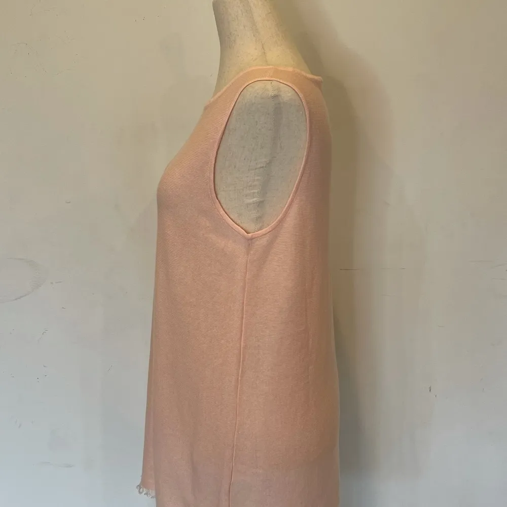 J. Jill Light Pink Linen Blend Fringe Bottom Tank‎ Size XS - Image 6
