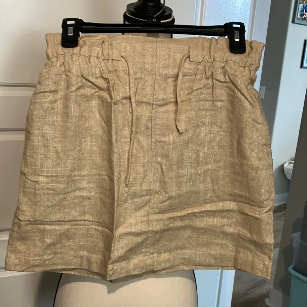mo vint linen skirt NWT pocket Tan - Image 3