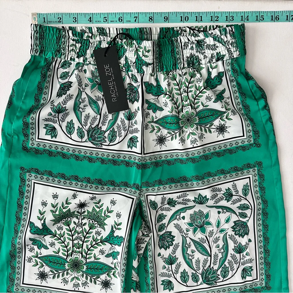 Rachel Zoe Green and White Floral Pants Size S - Image 6