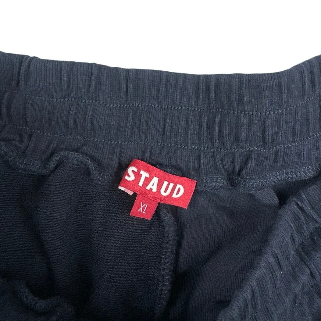 Staud Women’s Navy Blue Elastic Waist Drawcord Pull On Casual Sweat Shorts XL - Image 5