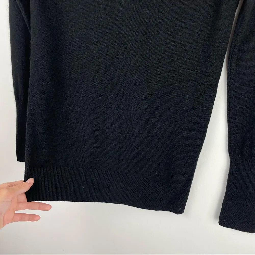 J. Crew Collection Italian Cashmere Vneck Sweater Sz XXS-XS Black - Image 9