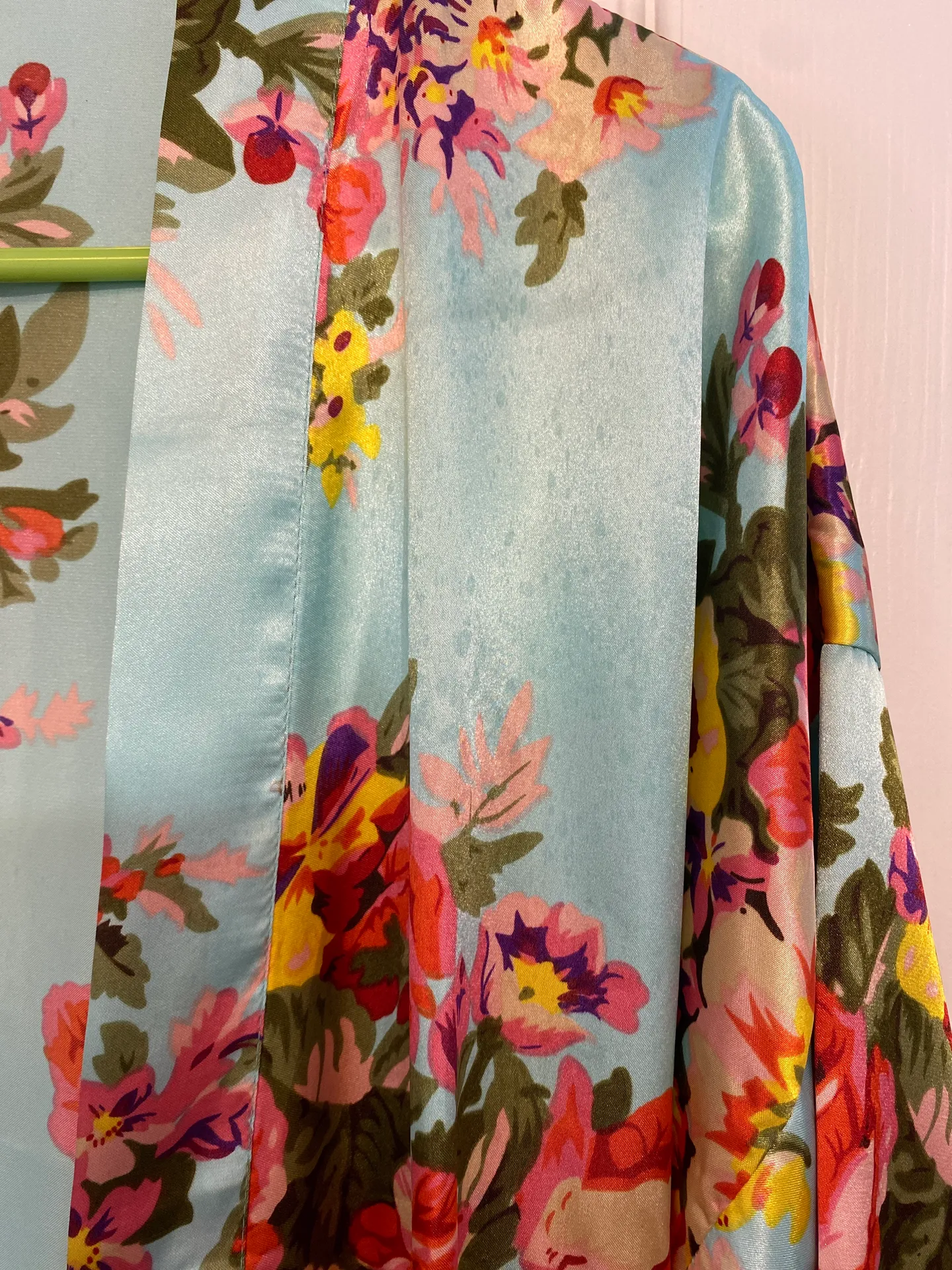Silk Floral Kimono Robe Multi - Image 2