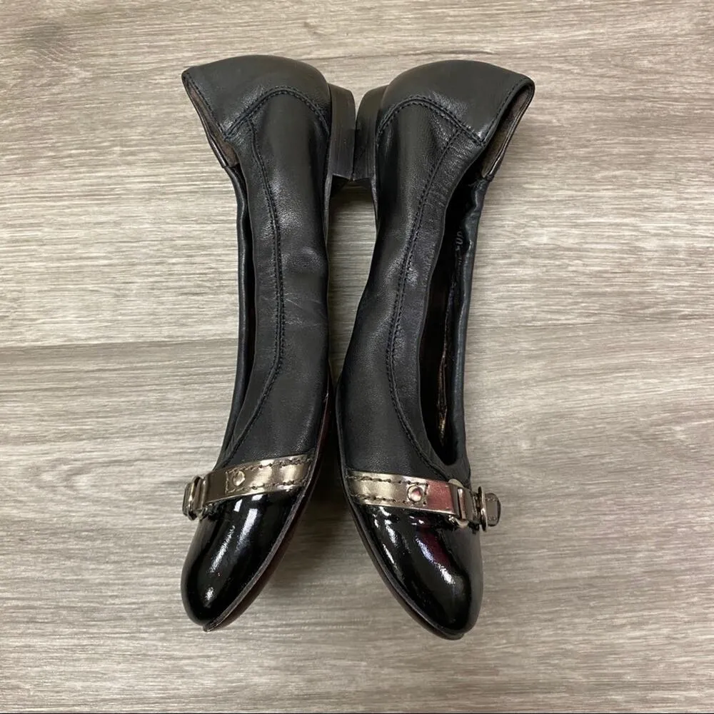 AGL Flats Patent Leather Cap Toe Made in Italy 6.5 Black - Image 3