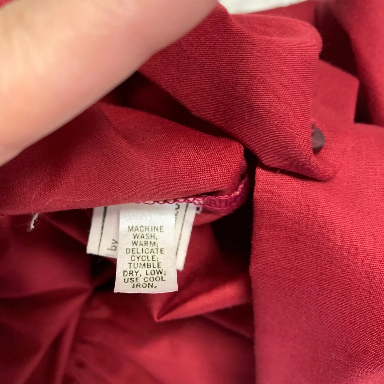 80s Vintage Burgundy Maroon Ruffle Peasant Boho Blouse Sz? Medium Red - Image 8