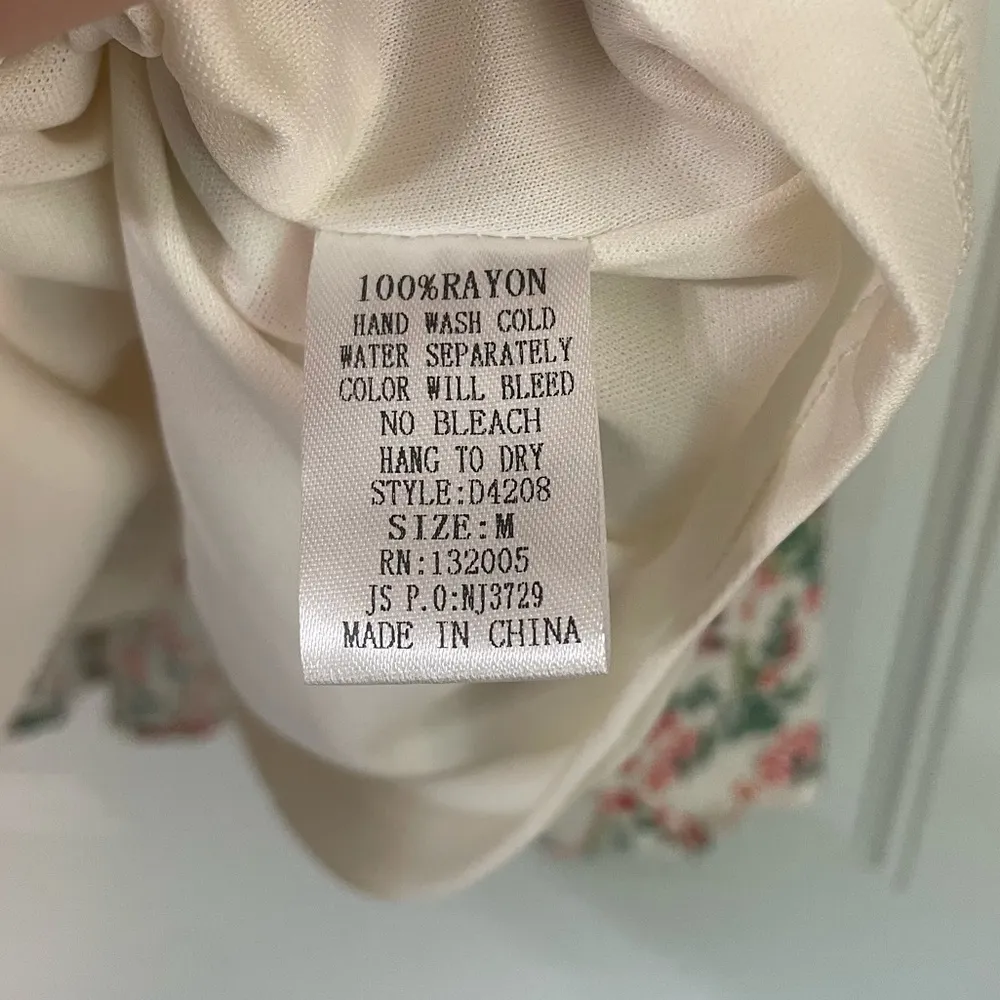 Entro Floral Lace Detailing Cottagecore Fairycore Peasant Babydoll Dress Medium - Image 8