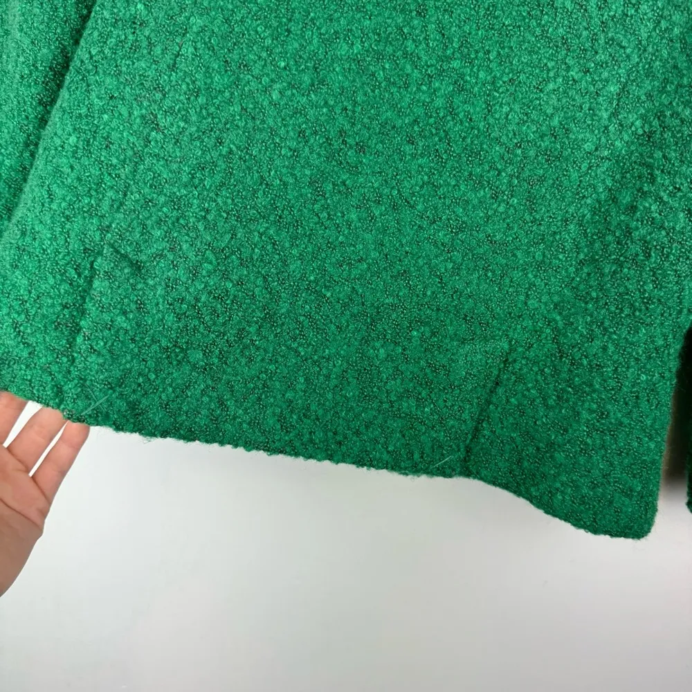 Cabi Womens Ivy Green Boucle Blazer Sz 6 Cropped Wool Blend - Image 14