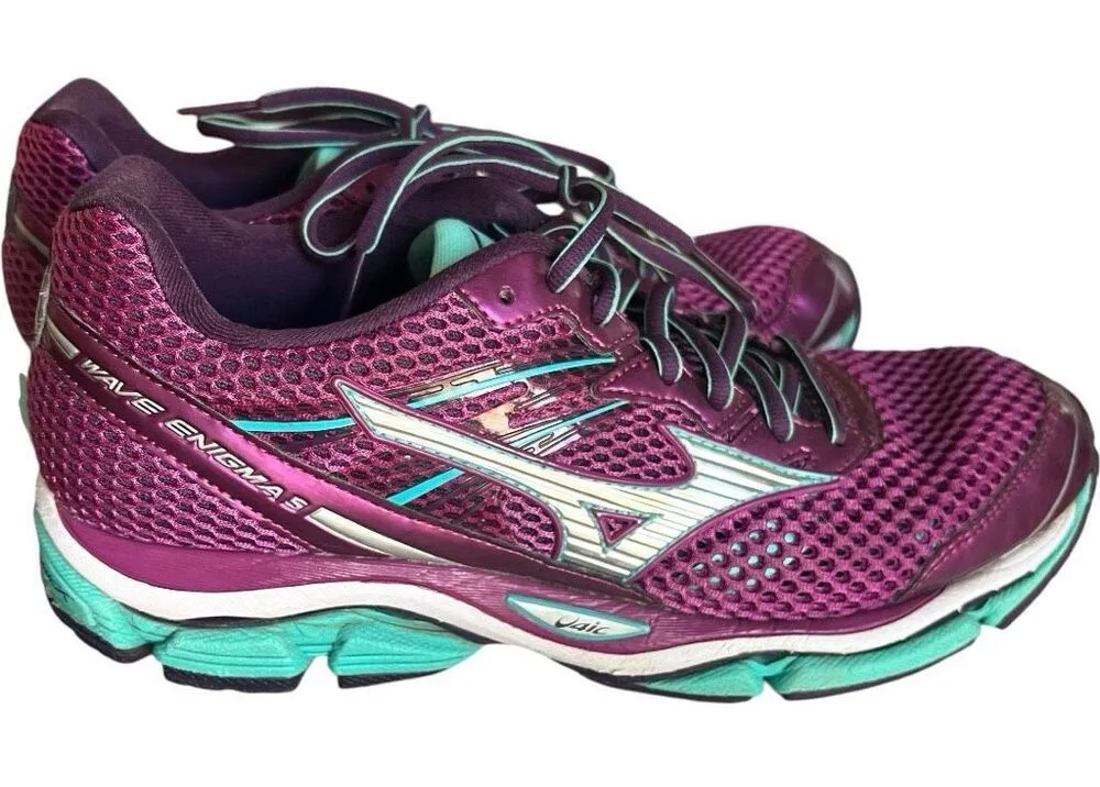Womens Mizuno Wave Enigma 5 Purple Teal Athletic Running Shoes Sneakers Sz 10.5 - Image 1