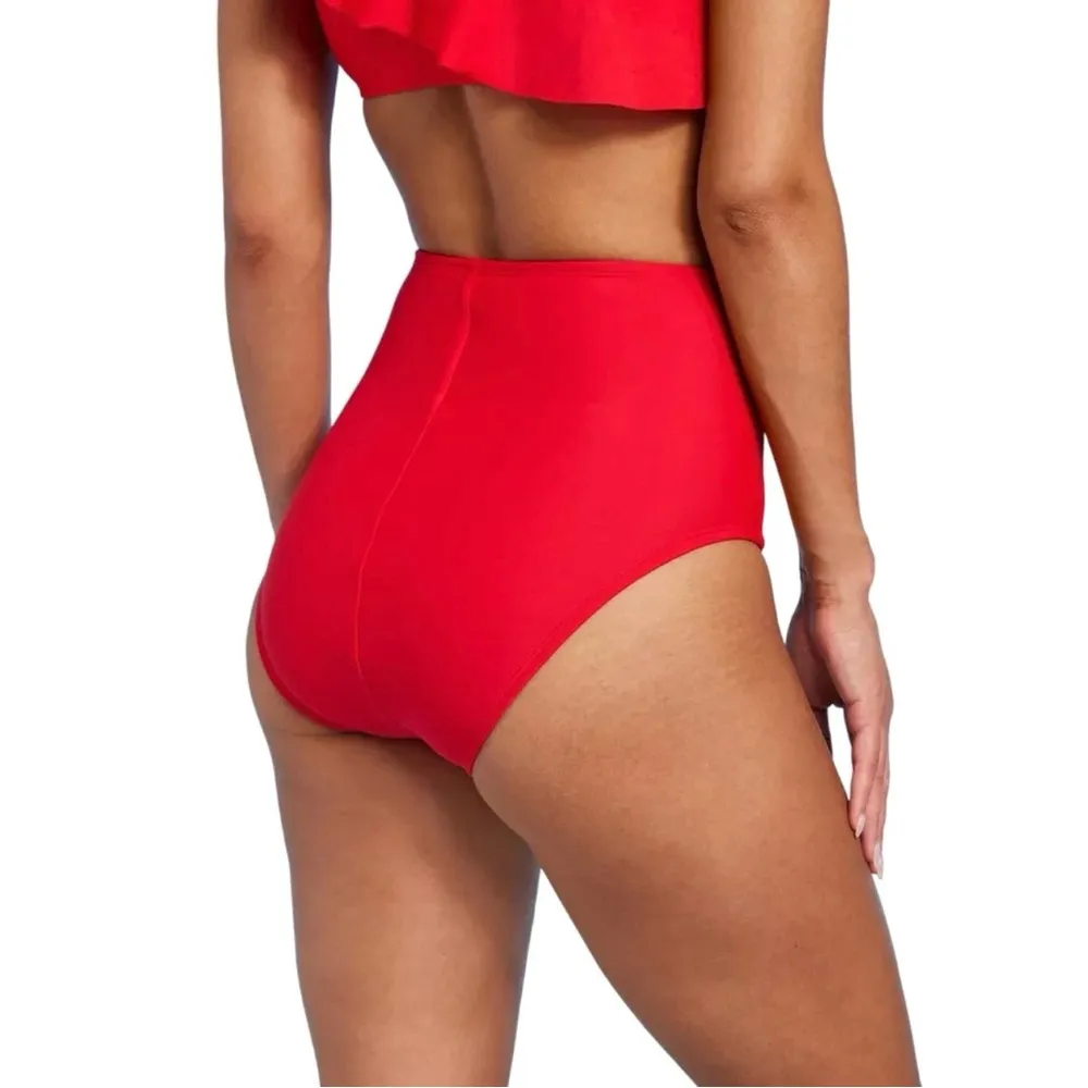 NWT Kona Sol Extra High Waist Tummy Control Bikini Bottom Red L(12/14) - Image 2