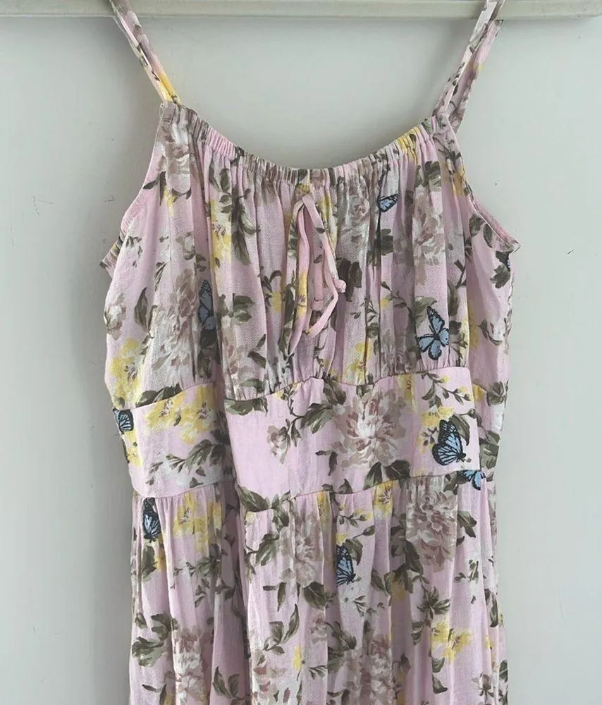 INC International Concepts Sundress pink floral midi ruffle tiered size 10 - Image 6