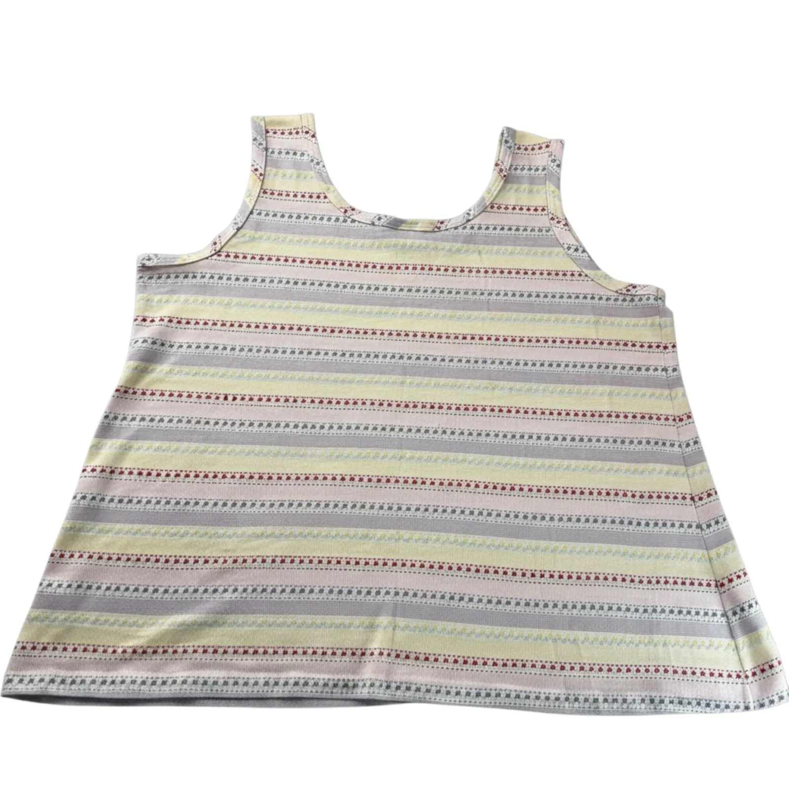 Vtg Pastel Knit Tank Top 80s Cottagecore Coquette Soft Aesthetic Wmns Lg Boxy Purple - Image 9