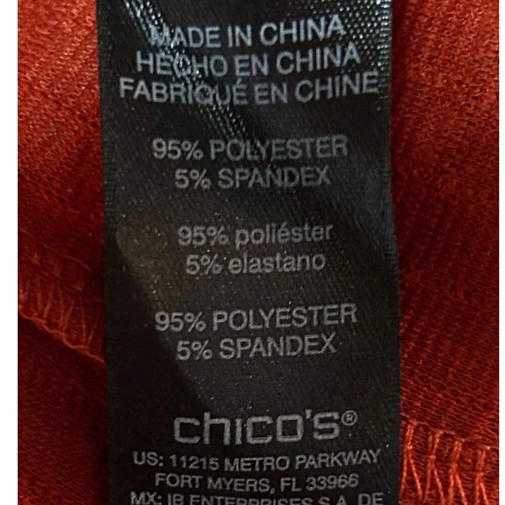 Chico’s Burnt Orange Zip Cardigan Jacket Pockets Size 3 - Image 10