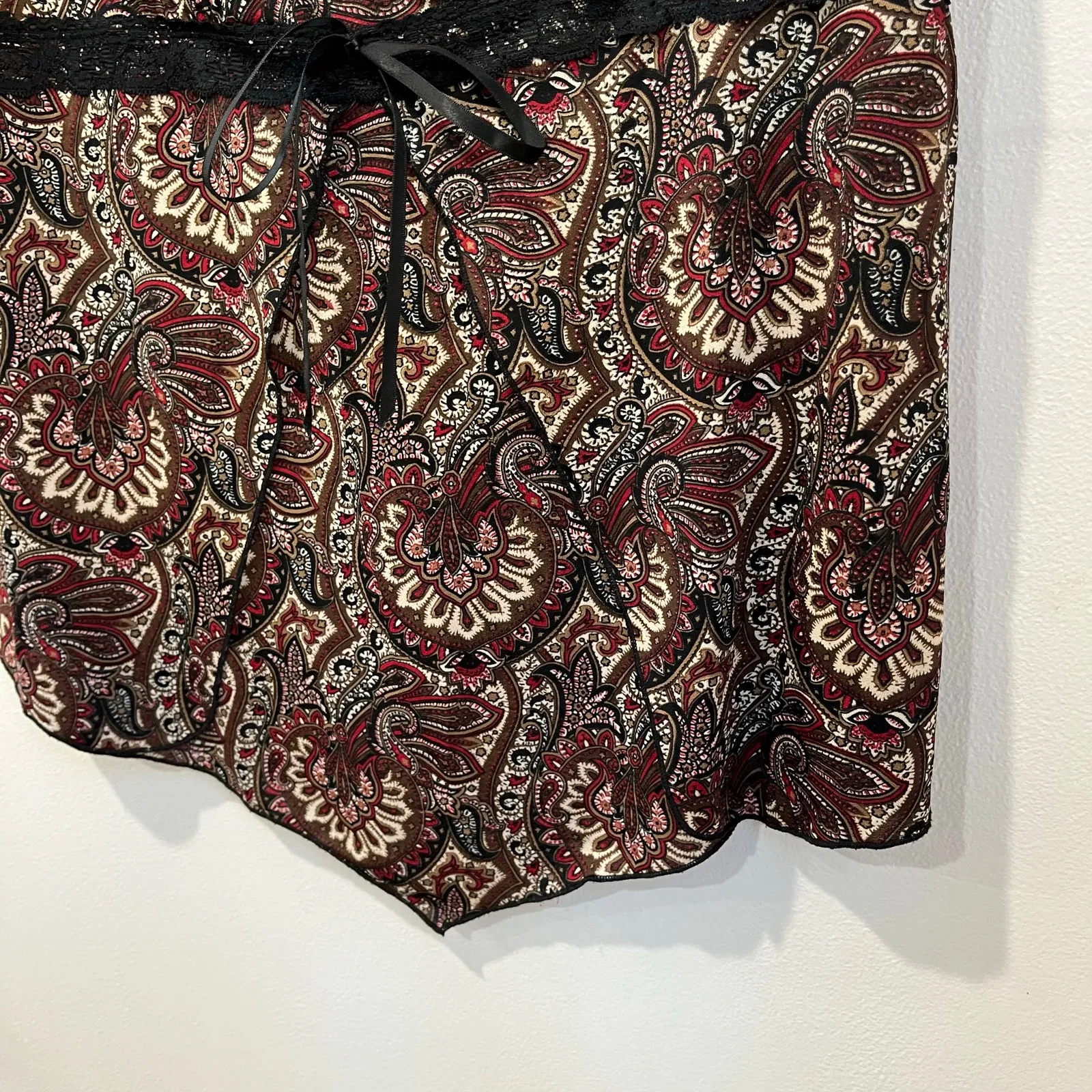 Y2K Julie’s Closet Paisley Lace Waist Tunic Top Size 2X Boho Asymmetrical - Image 4