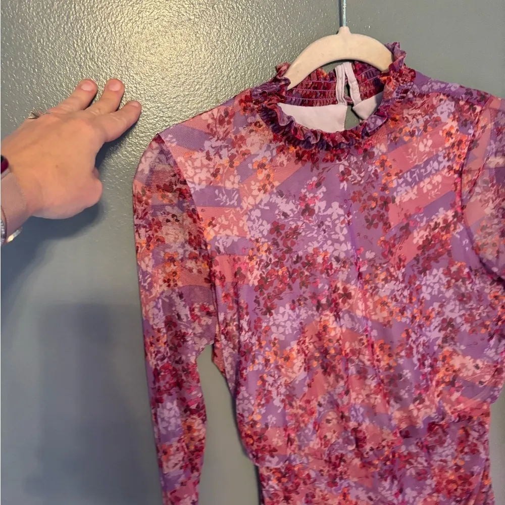 Laundry by Shelli Segal Long Sleeve Floral Chiffon Dress​ - Image 5