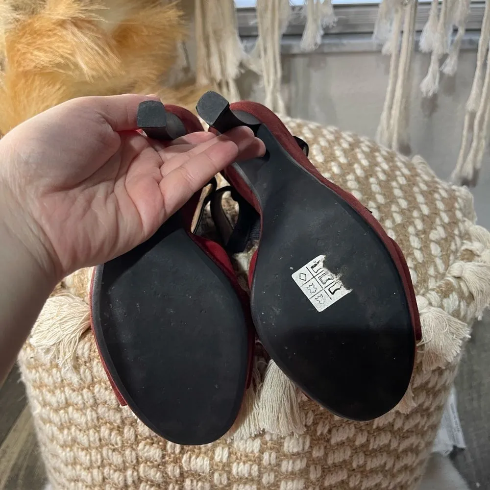 Marni Red Suede Heels Size 38 - Image 5