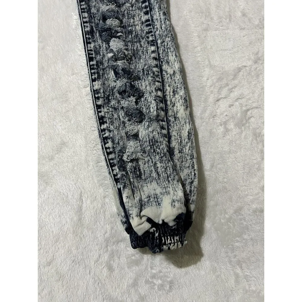 Women‎ denim Jean Joggers XL Distressed Pants 90s Y2K - Image 4