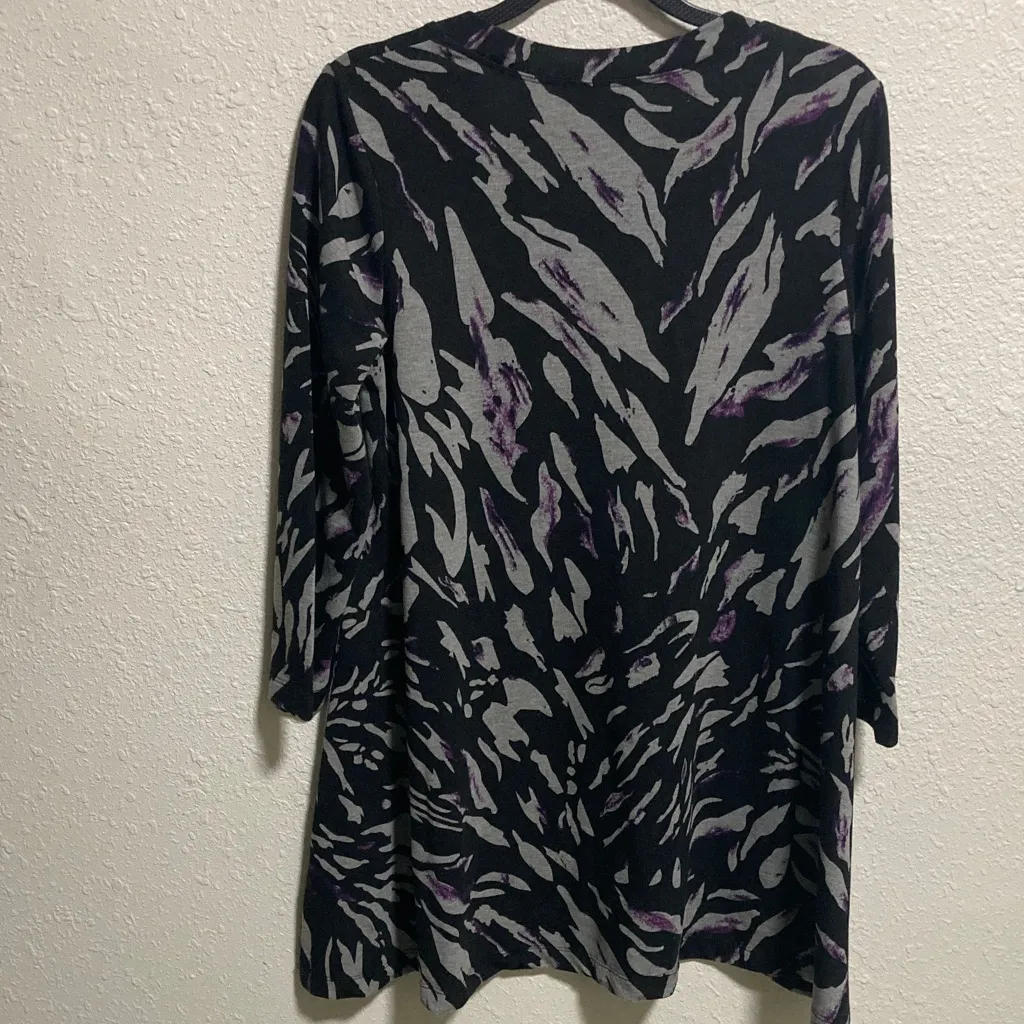Premise tunic blouse, black gray purple women's size small - Image 4