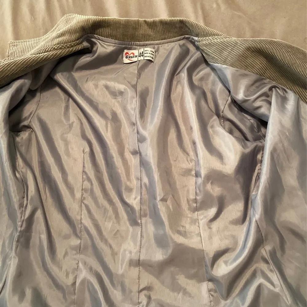 Grazia Corduroy Beaded Button Front Blazer Brown Size XL - Image 6