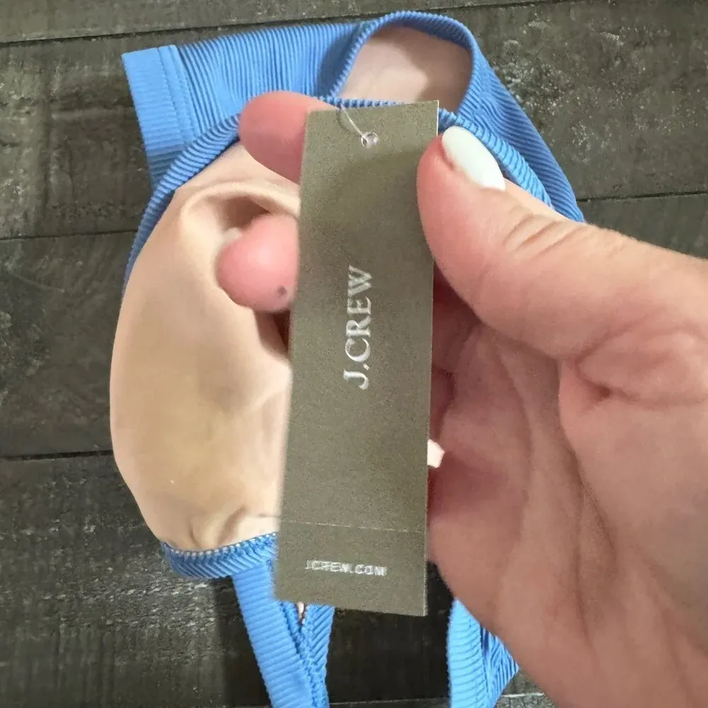 J.CREW NWT Ribbed-trim hipster full-coverage bikini bottom Cornflower‎ Blue XXL - Image 4