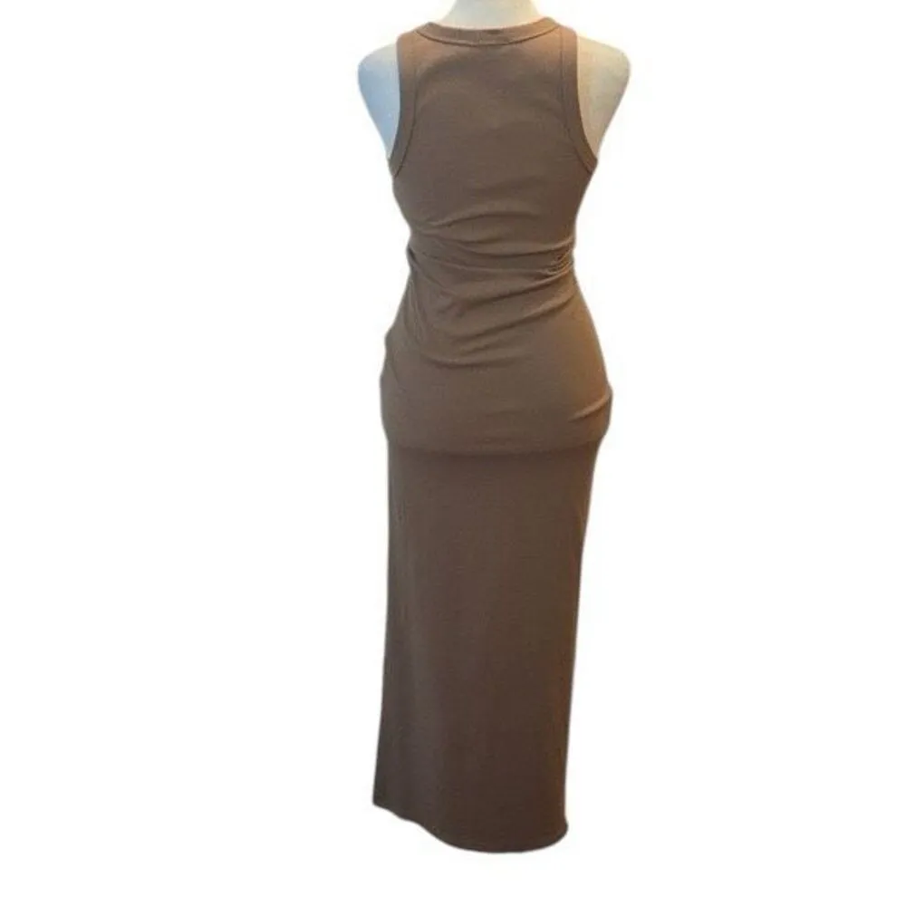 ✨MESHKI Viola Ribbed Racer Back Tank Midi Latte Sz Large Dress✨ - Image 6