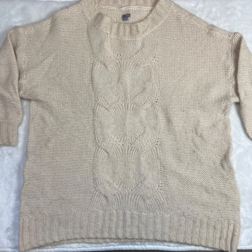 Aerie Cable‎ Knit Sweater Women's Size Medium Oversized Nylon Acrylic Wool Blend - Image 9