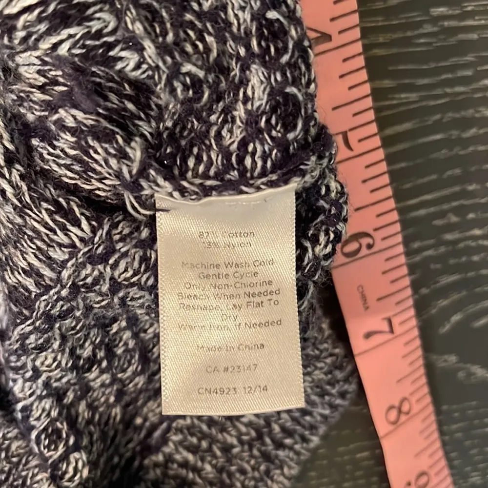 TALBOTS Navy/Blue Sweater with Unique Design, Cotton Blend, Size Medium - Image 7