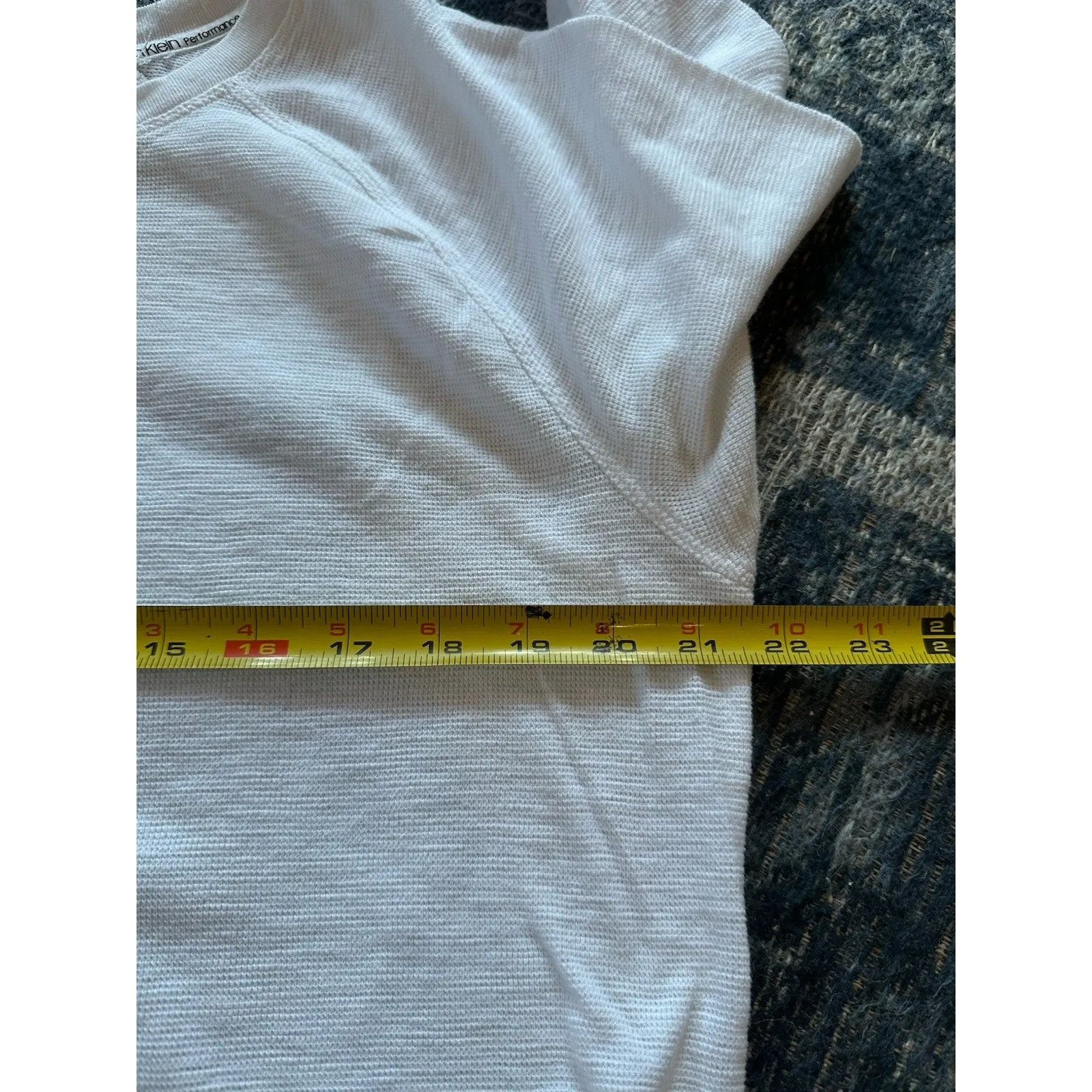 Calvin Klein Performance Top Waffle Knit Thermal Long Sleeve White Women’s XL - Image 6