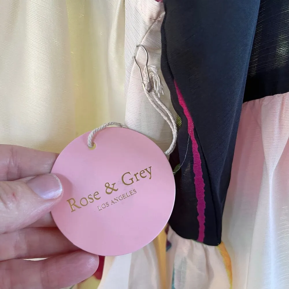 Rose And Gray Women's Colorful Wide Cut Pleated Long Sleeve Top Size L. NEW Size L - Image 6