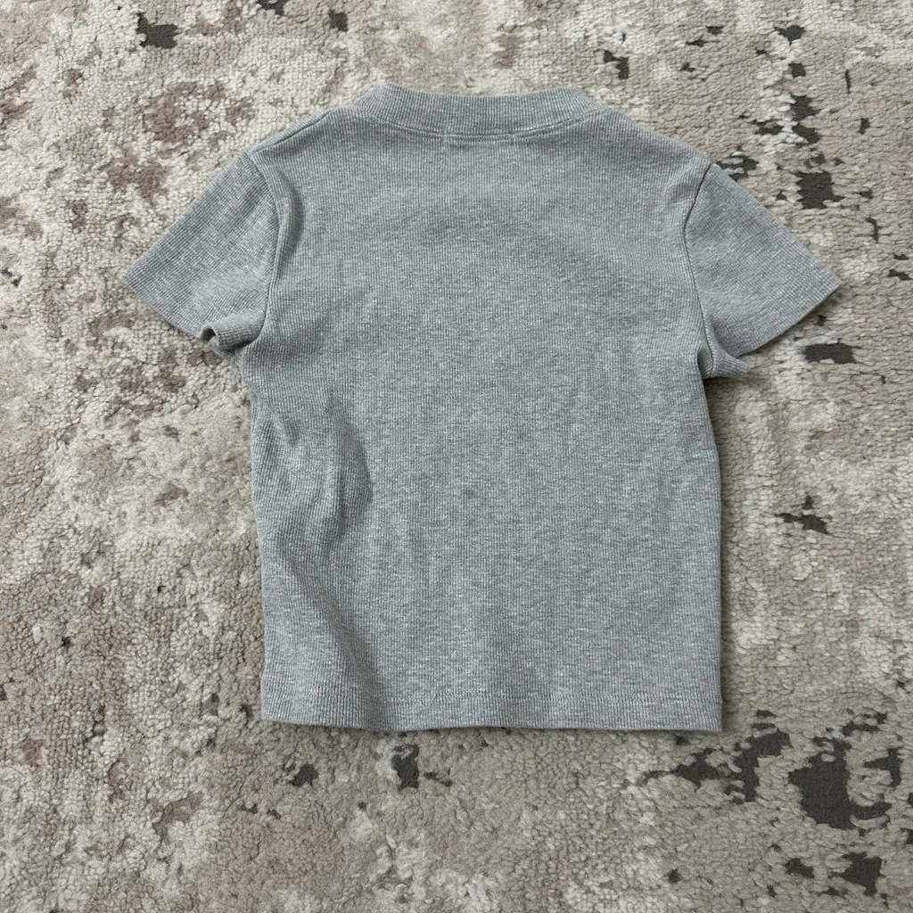 Madhappy Gray Ribbed Baby Tee Size XS - Image 2
