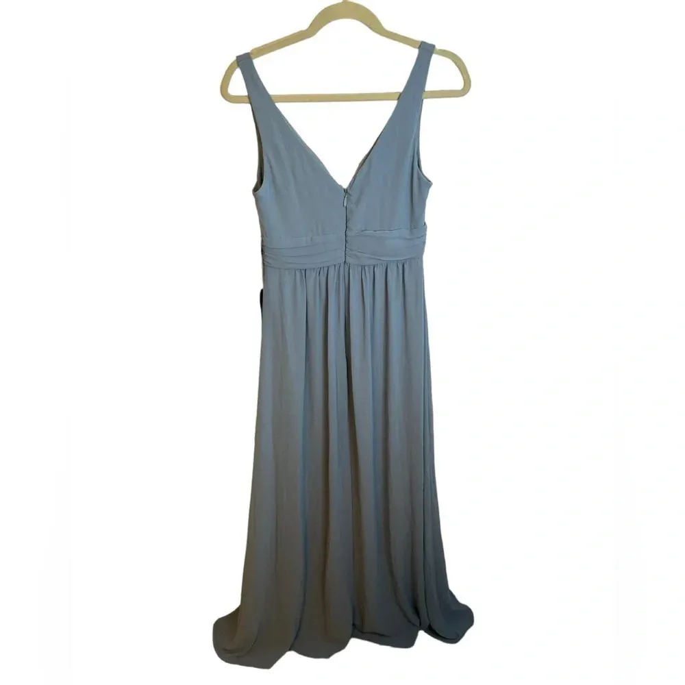 Lulus NWT  BABY BLUE RUCHED A-LINE CHIFFON MAXI DRESS - Image 2