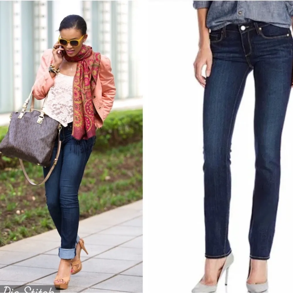 Paige Jeans Skyline Straight Jeans Palmer 27 Dark Wash - Image 3