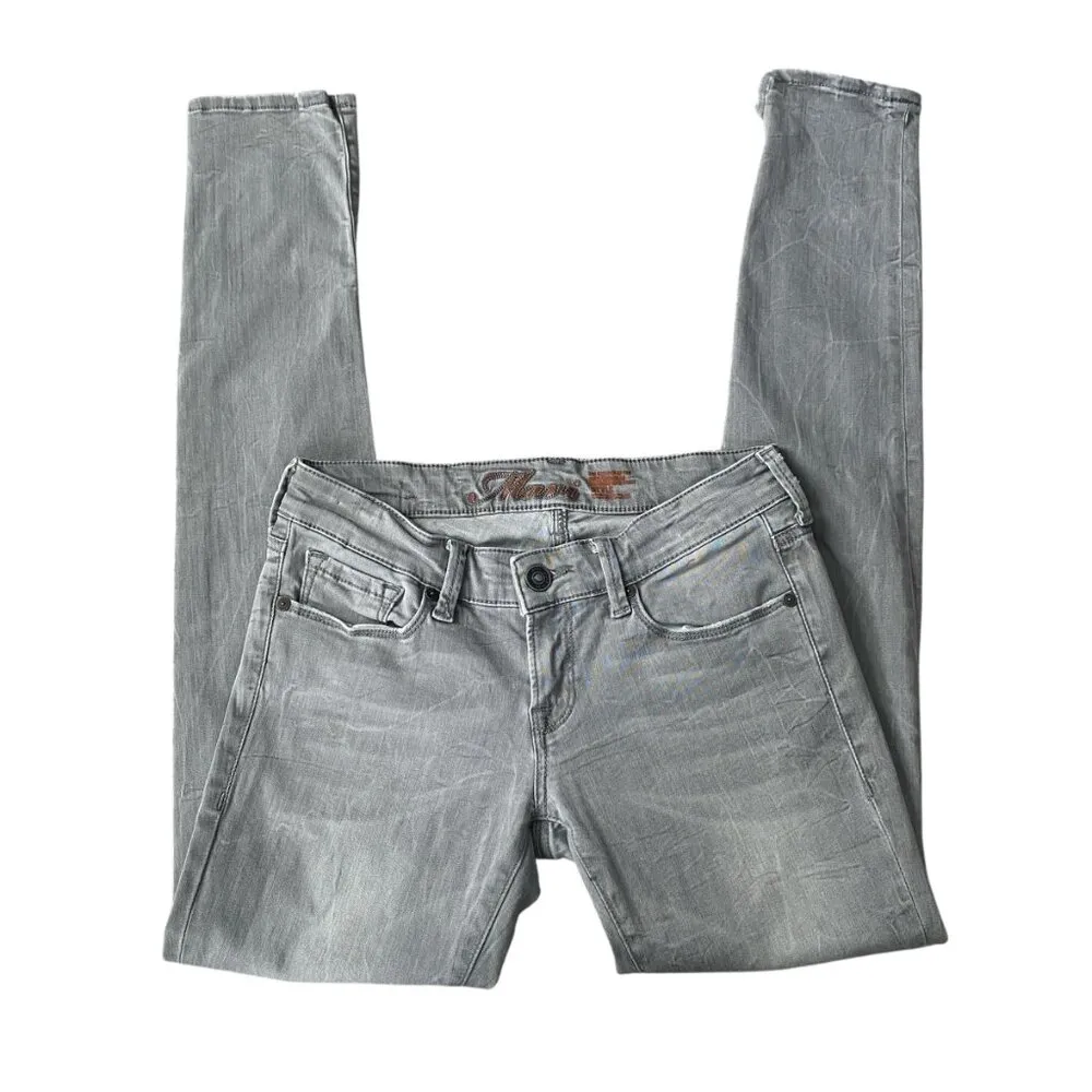 Mavi Serena 27/32 (4) faded gray stone color stretchy low rise skinny jeans - Image 6